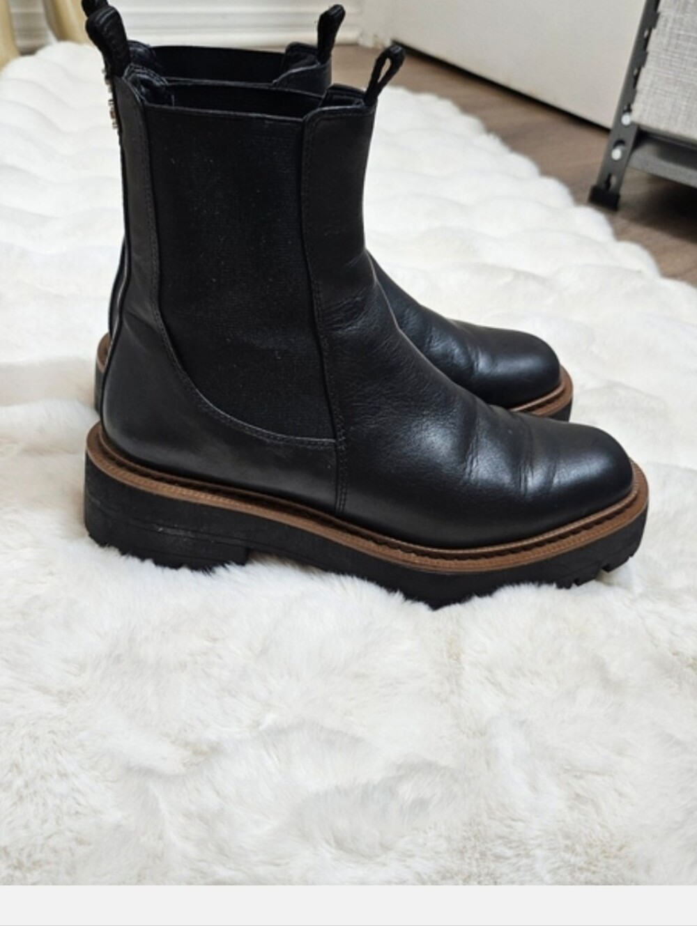 Sam Edelman Black Leather Combat Boots